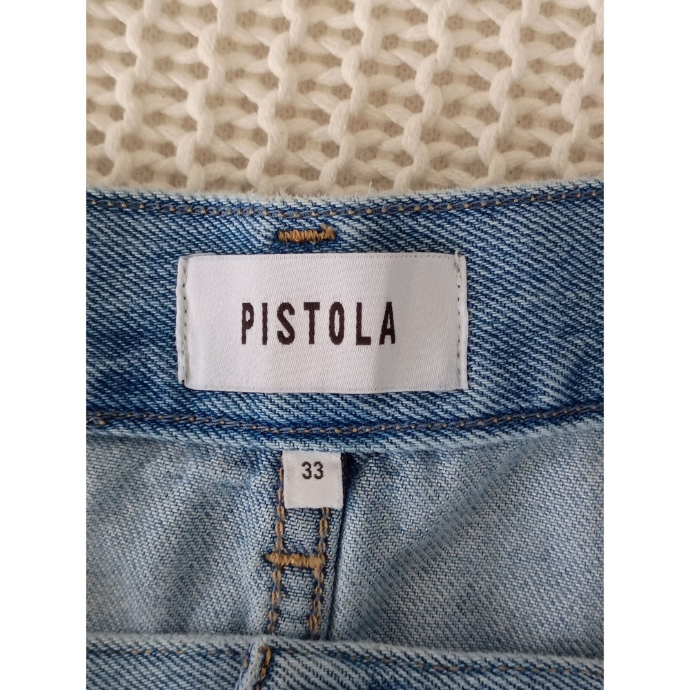PISTOLA NWOT Jadyn Mid Rise Palazzo Wide Leg Jean Light Wash Denim 33-34x29 $198 - Picture 9 of 14